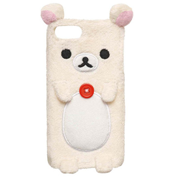 San-X 懶熊毛絨立體造型 iPhone 5 手機保護殼。懶妹