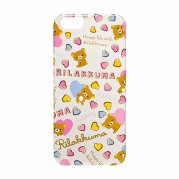 San-X 拉拉熊 iPhone 5s (5) 透明保護殼。懶熊愛心