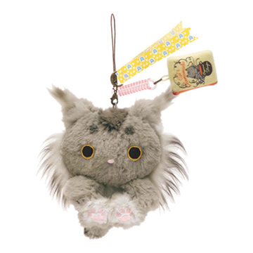 San-X 小襪貓最愛茶點系列毛絨公仔吊飾。山貓