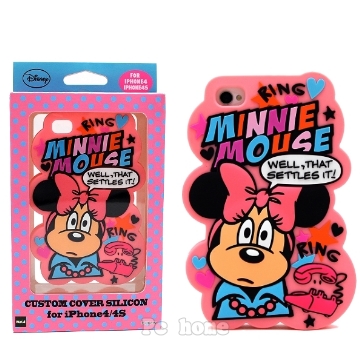日本進口Disney【泡泡立體Minnie】軟式iphone4S/4手機背蓋/殼