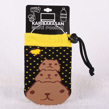 Kapibarasan 水豚君黑色經典系列針織數位收納包