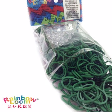 【BabyTiger虎兒寶】Rainbow Loom 彩虹編織器 彩虹圈圈 600條 補充包 - 墨綠色