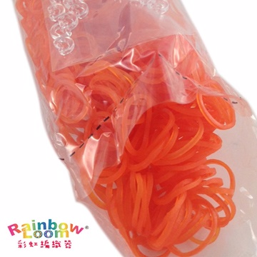 【BabyTiger虎兒寶】Rainbow Loom 彩虹編織器 彩虹圈圈 600條 補充包 - 果凍橘色