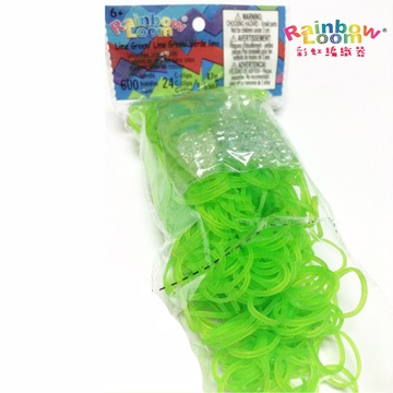 【BabyTiger虎兒寶】Rainbow Loom 彩虹編織器 彩虹圈圈 600條 補充包 - 果凍綠色