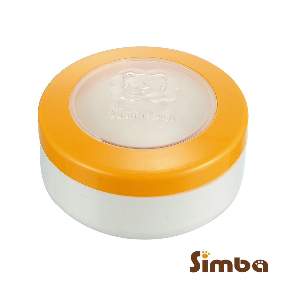 《小獅王辛巴》雙層造型粉撲盒-橘