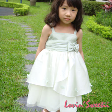 【Lovin’ Sweetii】粉彩小公主網紗童洋裝~粉綠限量款