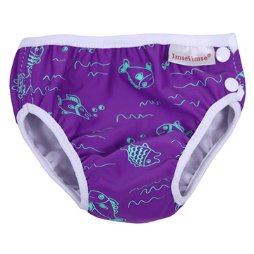Imse Vimse游泳尿布-紫色小魚