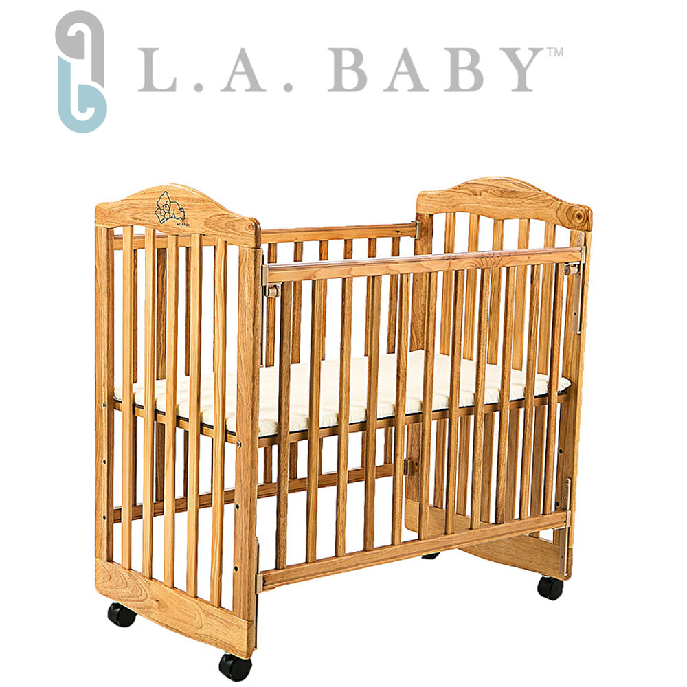 【美國 L.A. Baby】蒙特維爾小床嬰兒床/實木/原木床(原木色)