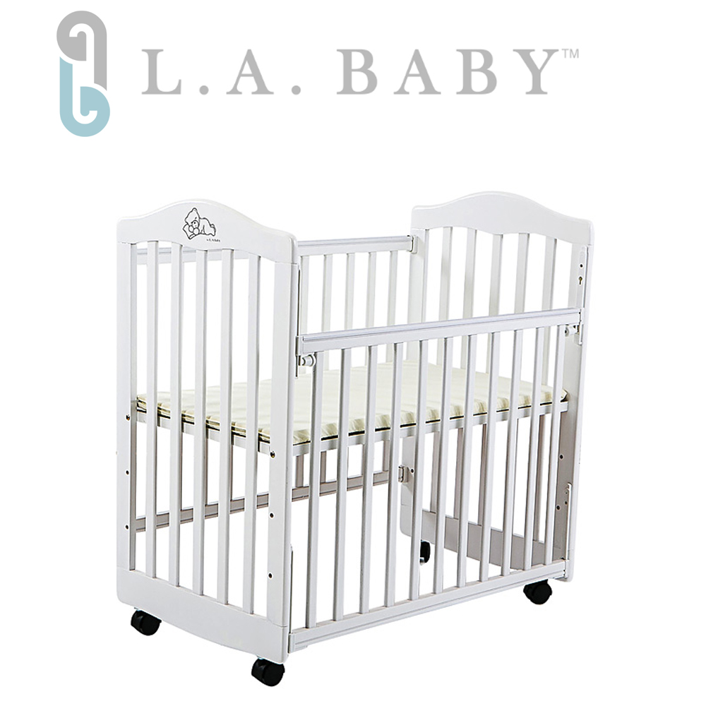 【美國 L.A. Baby】蒙特維爾小床嬰兒床/實木/原木床(白色)