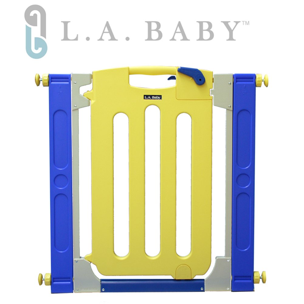 【美國 L.A. Baby】幼兒安全自動上鎖門欄/圍欄/柵欄(附贈兩片延伸件)