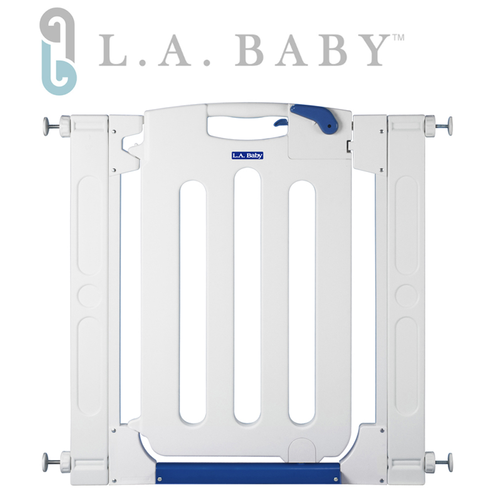 【美國 L.A. Baby】幼兒安全自動上鎖門欄/圍欄/柵欄(贈兩片延伸件)