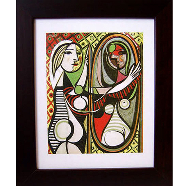 《攬鏡的女人(鏡前的女孩)》picasso畢卡索抽象畫