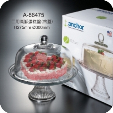 美國Anchor二用高腳玻璃蛋糕盤-A86475
