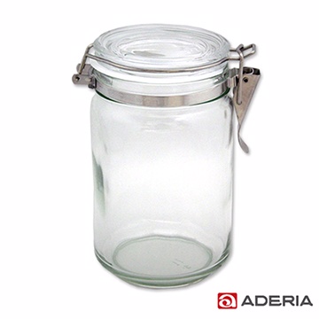 【ADERIA】日本進口抗菌密封扣環保存玻璃罐1000ml