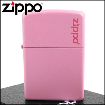 【ZIPPO】美系~LOGO字樣打火機~(寬)Pink Matte粉紅烤漆