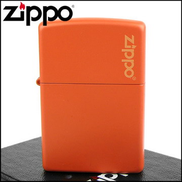 【ZIPPO】美系~LOGO字樣打火機~(寬)Orange Matte橘色烤漆