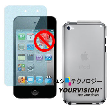 iPod touch 4 霧面抗刮螢幕貼+機身背膜-贈布