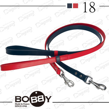 狗日子《Bobby》學院皮革拉繩 質感皮革短牽繩 中大型犬-藍、紅-寬1.8CM