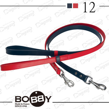 狗日子《Bobby》學院皮革拉繩 質感皮革短牽繩 中大型犬-藍、紅-寬1.2CM
