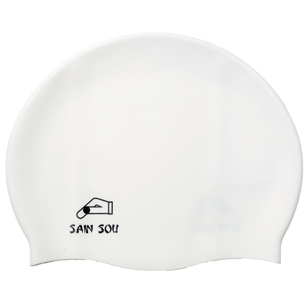 聖手牌★白色矽膠泳帽 (A35001-14)