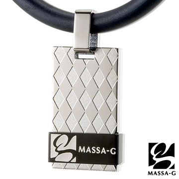 MASSA-G Deco純鈦系列 菱格經典-黑色菱格 鍺鈦項鍊