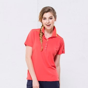 《Sasaki》(女款)長效性吸排功能POLO休閒短衫(珊瑚紅/螢光黃)/844035