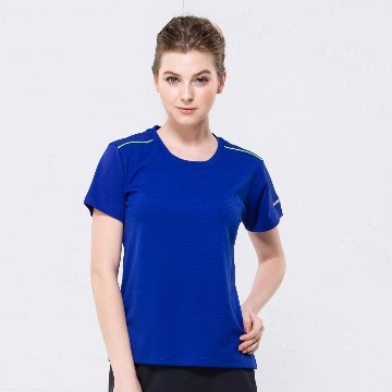 《Sasaki》(女款)長效性吸濕排汗功能圓領短衫(義大利藍/螢光綠)/844056