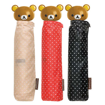 San-X懶熊頭型圓點晴雨折傘(3色)