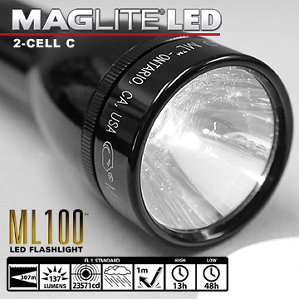 MAG LITE 2C CELL LED手電筒ML100系列