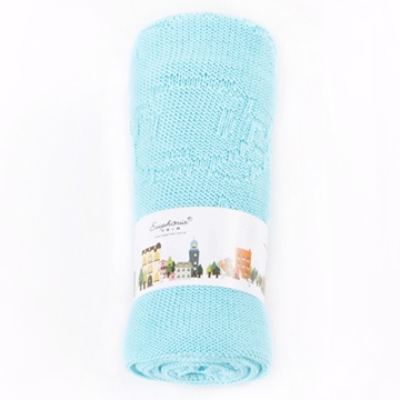 100%精梳棉毯-綿羊(簡約版)-95X125公分夏日藍