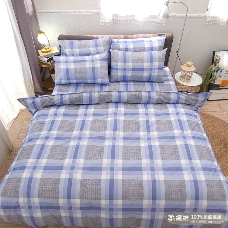 LUST寢具 【新生活eazy系列-日風水格】雙人加大6X6.2-/床包/枕套組、台灣製