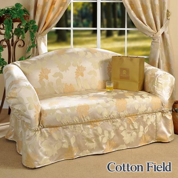棉花田(米蘭)緹花單人沙發便利套-米金色