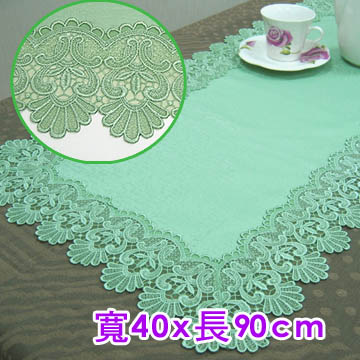 《孔雀-綠》蕾絲長桌墊(248)(40x90cm)