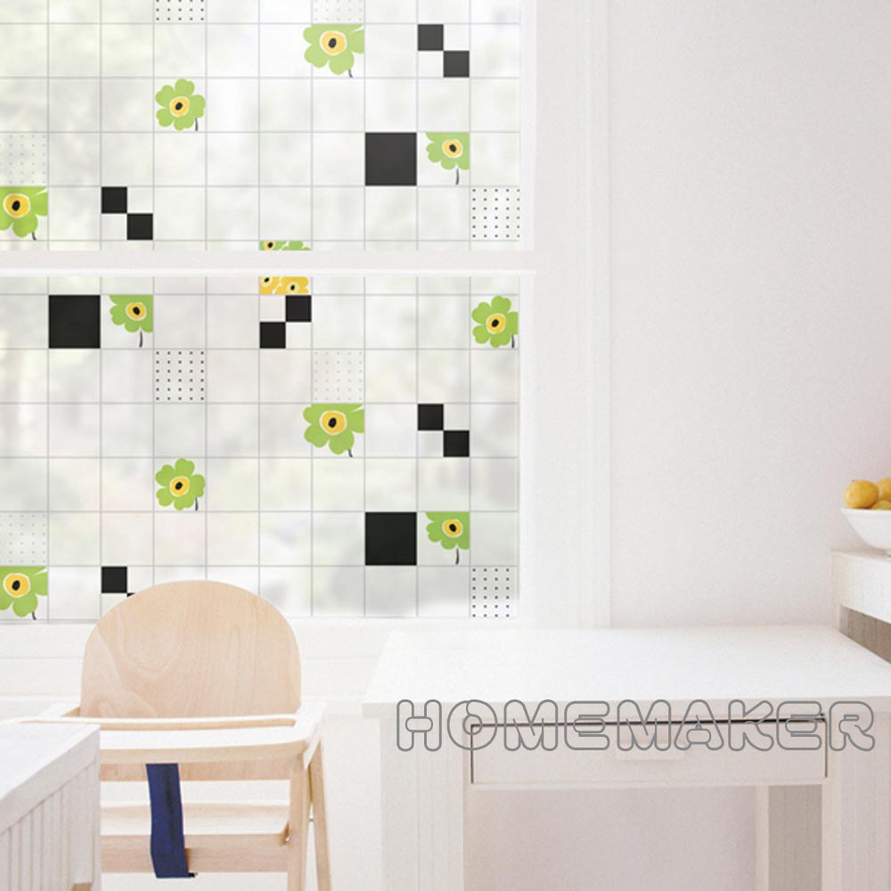 DECOIN彩繪窗貼-小綠花窗格