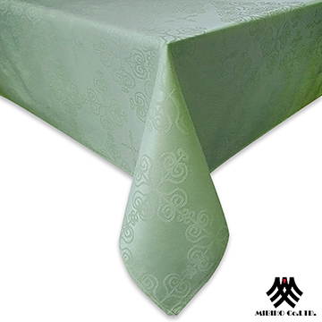 《M.B.H─心型圖騰》緹花防潑水桌巾(草綠)(140x180cm)