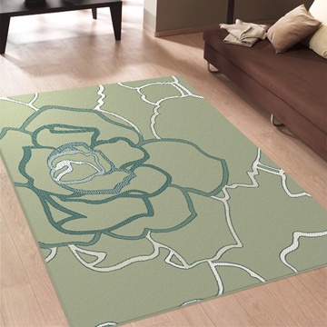 范登伯格-赫野曼花繪系列絲毯-玫瑰(綠)-200x290cm