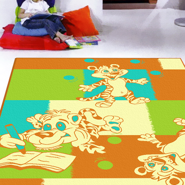 范登伯格-奧斯汀☆快樂兒童絲質地毯-俏皮虎-140x200cm