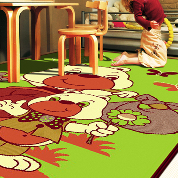 范登伯格-奧斯汀☆快樂兒童絲質地毯-寶貝熊-140x200cm