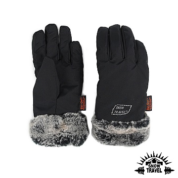 《SNOW TRAVEL》 時尚水鑽防水透氣保暖手套(黑色)