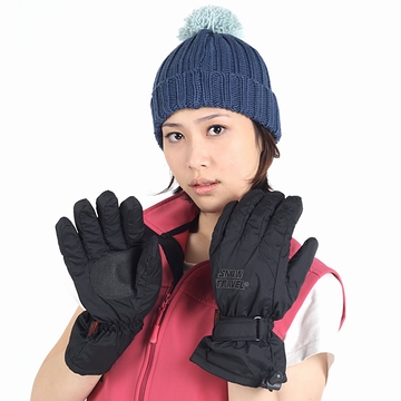《SNOW TRAVEL》POLARTEC黑色保暖透氣雙層防風手套