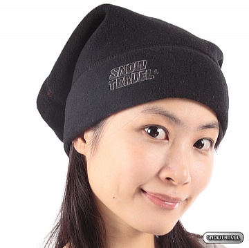 《SNOW TRAVEL》POLARTEC 保暖圍頸兩用帽(黑色)