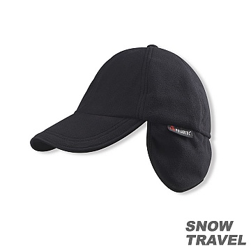 《SNOW TRAVEL》WINDBLOC 防風保暖遮耳棒球帽(黑色)