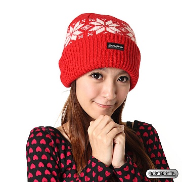 SNOW TRAVEL 3M防風透氣保暖羊毛帽(雪花紅色) 550