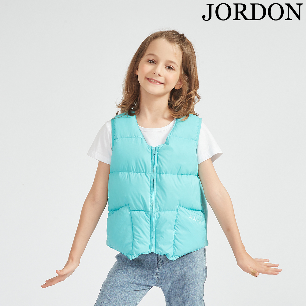 【JORDON】橋登 兒童素色羽絨背心 #0116