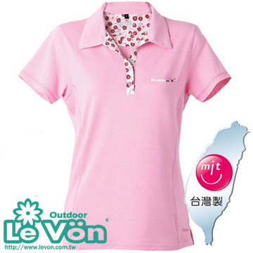 LV7275 女吸排抗UV短袖POLO衫(櫻花粉)