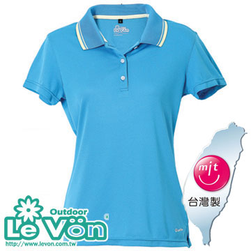 LV7291 女吸排抗UV短袖POLO衫(深天藍)