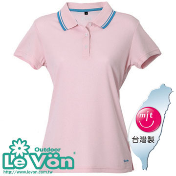 LV7292 女吸排抗UV短袖POLO衫(淺粉紅)