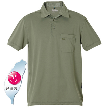 LV7256 男吸排抗UV短袖POLO衫(橄欖綠)
