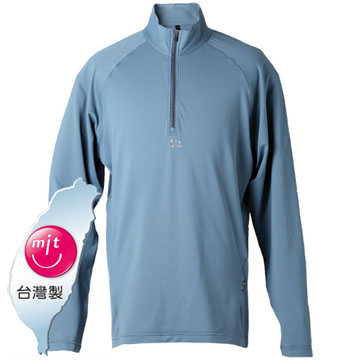 LV8263 男吸排抗UV長袖POLO衫(灰藍)