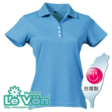 LV7317 女吸排抗UV短袖POLO衫(藍綠)